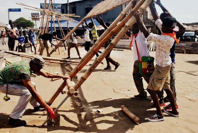 23 bamboo stage construction