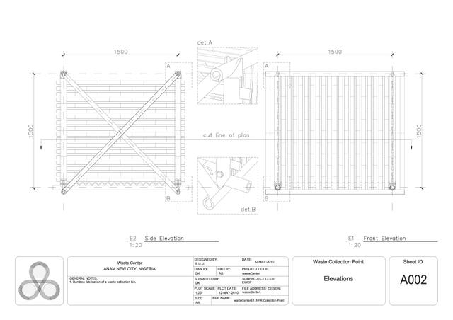 drawing dumpster elevations